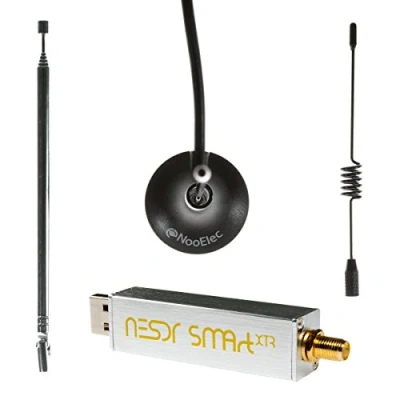 Immagine di NooElec NESDR SMArt XTR Bundle Premium RTL SDR w/Extended Range di sintonia, Recinzione alluminio, 0,5ppm TCXO, SMA ingresso e 3 antenne. RTL2832U &amp; E4000 Based Software Defined Radio