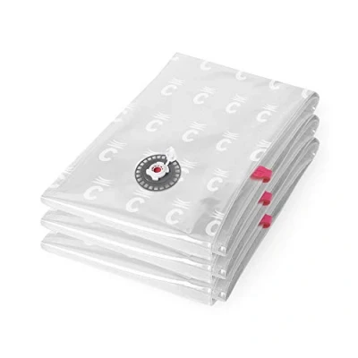Immagine di Compactor Aspispace salvaspazio sottovuoto Storage Bag XL per 1 Copripiumino Matrimoniale e 2 federe 80 x 130 cm Trasparente, Confezione da 3, Compression 0.065 Mm Lldpe + Nylon, 3 unità