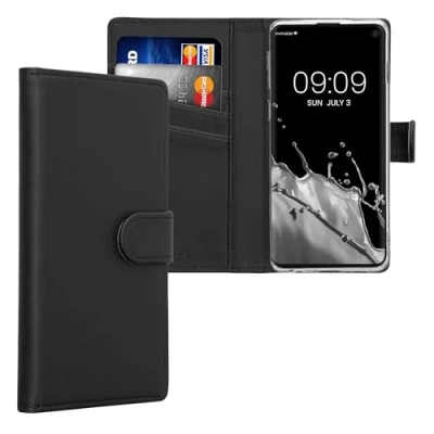 Immagine di kwmobile Custodia Compatibile con Samsung Galaxy S10 a Portafoglio Cover Libro in Pelle PU Flip Case Smartphone Porta Carte