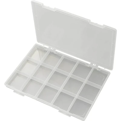 Immagine di TRU COMPONENTS EKB 103 Scatola minuteria (L x L A) 285 209 23 mm Scomparti: 15 suddivisione fissa Contenuto 1 pz.
