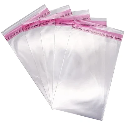 Immagine di SKIR&#039;CO 100 sacchetti in cellophane trasparente, 12 x 17 cm, autoadesivi, polipropilene orientato, autosigillanti
