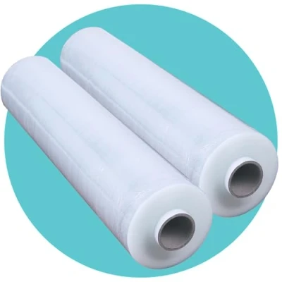 Immagine di Triplast 2 rotoli da 400 mm di pellicola trasparente per pallet, rotolo extra lungo, nucleo standard, spessore 17 mu termoretraibile, trasparente,