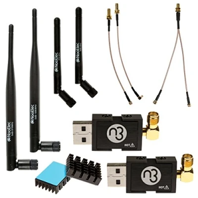 Immagine di NooElec Dual Band NESDR Nano 3 Premium ADS B (978MHz UAT &amp; 1090MHz 1090ES) Bundle per Stratux, Avare, Foreflight, FlightAware e altre Applicazioni. Include 2 SDR, 4 Antenne, 5 Adattatori.