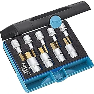 Immagine di HAZET 986/9 Serie di bussole DIN7422 Safety Insert System, SmartCase Ad esagono incassato zigrinato