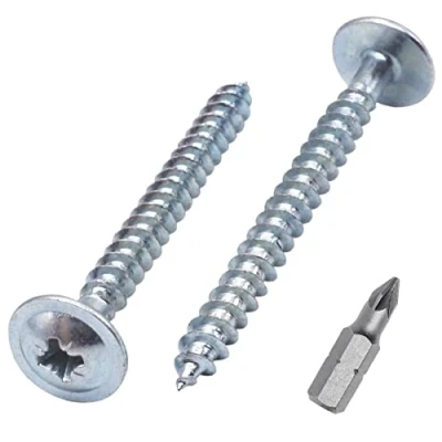 Immagine di Marcopol, Confezione da 50 viti in acciaio zincato, 5,0 x mm, per legno, metallo, a testa tonda e larga modificata, autofilettanti (50, mm), argento