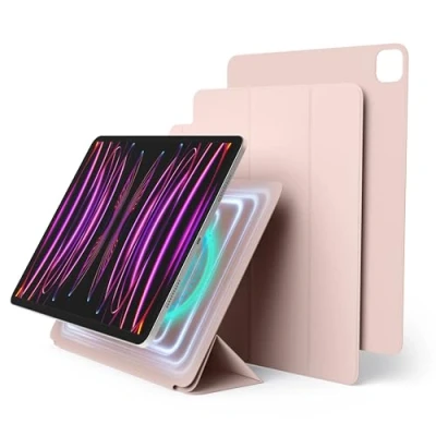 Immagine di elago Cover Folio Magnetica Compatibile con iPad Pro 12.9 pollici 6a,5a,4a Gen. Custodia Piastra Posteriore Attaccabile ai Materiali Metallici, Apple Pencil e