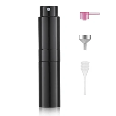 Immagine di Toureal 8ml Spruzzino Profumo Ricaricabile, Vaporizzatore da Viaggio, Atomizzatore Nebulizzatore Profumo, Bottiglie Porta Spray (Nero Lucido)