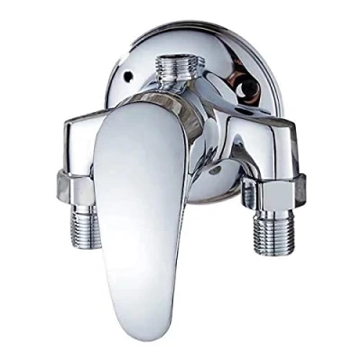 Immagine di Miscelatore da parete in ottone per doccia monocomando acqua fredda e calda, cromato
