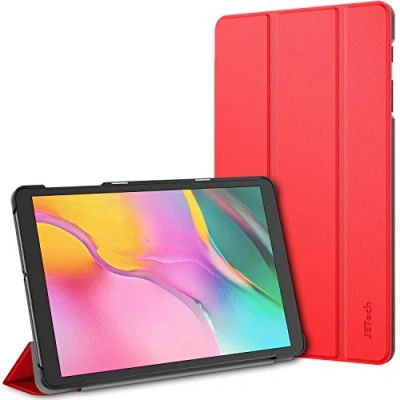 Immagine di JETech Custodia per Samsung Galaxy Tab A 10,1 2019 (SM T510/T515), Supporto Sottile con Retro Rigido Cover (Rosso)