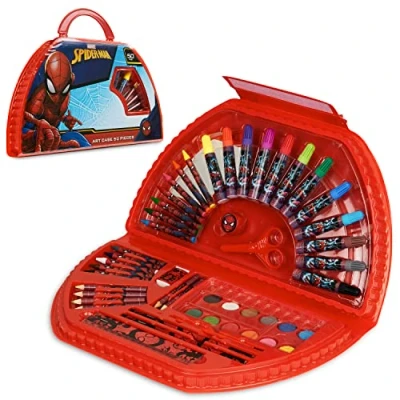 Immagine di Marvel Spiderman Valigetta Colori per Bambini Disegnare e Dipingere Pennarelli Matite Colorate Acquerelli Giochi Ufficiali