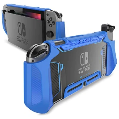 Immagine di mumba custodia per Nintendo Switch, robusta protettiva ibrida in TPU, blu