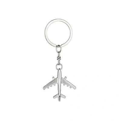 Immagine di ARFUKA portachiavi mini aeroplano 3D in lega di zinco metallo regalo per Natale e compleanno Argento, taglia unica