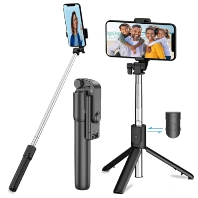 Immagine di Bastone Selfie Wireless Stick Cavalletto Telefono Bluetooth con Telecomando Rimovibile Rotazione Portatile Treppiede Estensibile Treppiedi Stabile Adatto per Cellulare