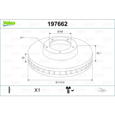 Immagine di VALEO 197662 Disco freno Assale anteriore 320 30 5 ventilato con bullone/vite AUDI: A4 B8 Avant, A6 C7 Q5