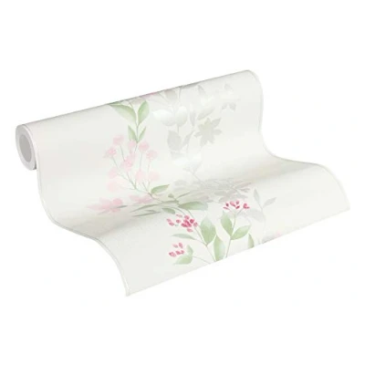 Immagine di A.S. Création Carta da parati Floreale Blooming tessuto non 10.05 m x 0.53 Verde Rosa Grigio Prodotto in Germania 372661 37266 1