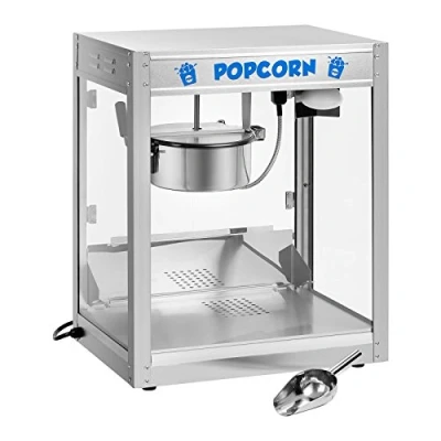 Immagine di Royal Catering RCPS 1350 Macchina per Popcorn Professionale Maker (1350 W, ca. 6 kg/h, Acciaio Inox, Rivestimento Teflon, Paletta incl.)