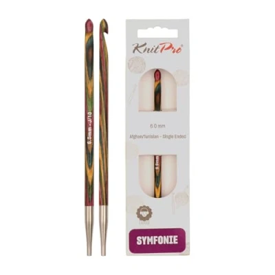 Immagine di KnitPro KP20749 Symphonie, maglia tunisina semplice in legno pregiato, multicolore, 6,00 mm