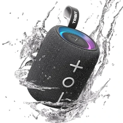 Immagine di Tribit StormBox Mini+ Altoparlante Bluetooth 12W, suono a 360, 12 ore di riproduzione, 5.4, IPX7, luci RGB, EQ, accoppiamento TWS, Tipo C, supporto AAC/SBC, portatile per esterno/viaggio