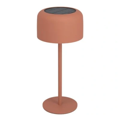 Immagine di Eglo Lampada da tavolo a energia solare Roccanova, per esterni, touch, dimmerabile in 3 livelli, balcone e giardino, acciaio rosso, colore luce: bianco caldo, IP44
