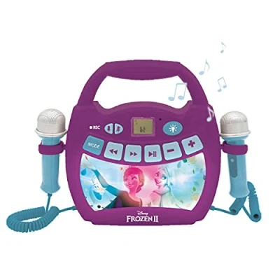 Immagine di Lexibook, Frozen, Lettore Digitale Karaoke Portatile per Bambini, Microfoni, Effetti Luce, Bluetooth®, Funzioni di Registrazione e Cambio Voce, Viola, MP320FZZ