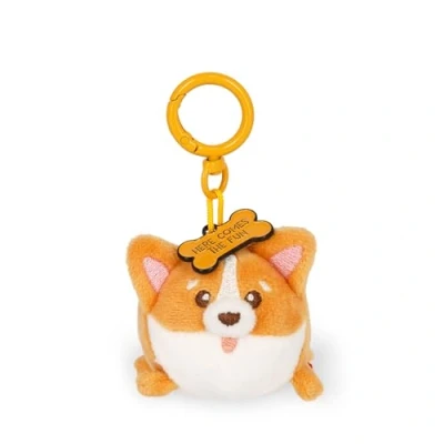Immagine di Legami Portachiavi Super Soft! a Tema Corgi, di Peluche, Ciondolo con Messaggio Inciso e Moschettone in Zinco, 7x11 cm