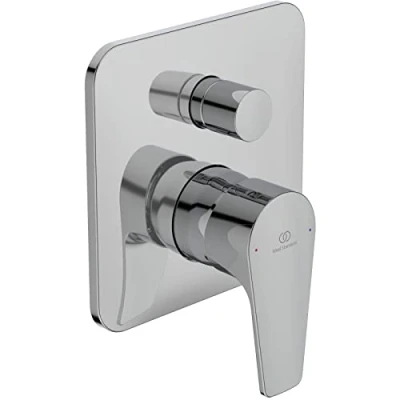 Immagine di Ideal Standard Cerafine D, Miscelatore monocomando rettangolare completo per doccia ad incasso, Due vie, Cromato