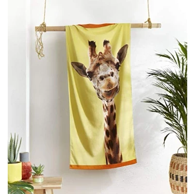 Immagine di Catherine Lansfield Giraffa Asciugamano, Cotone, Giallo, Beach Towel