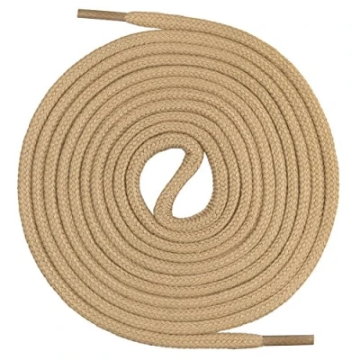 Immagine di Mount Swiss©, Lacci per scarpe, premium, tondi, in 100% cotone, resistenti agli strappi, diametro 3 mm 4 mm, 12 colori, lunghezza 45 200 cm, Adulti (unisex), Ms sb 01, marrone chiaro, 100 cm