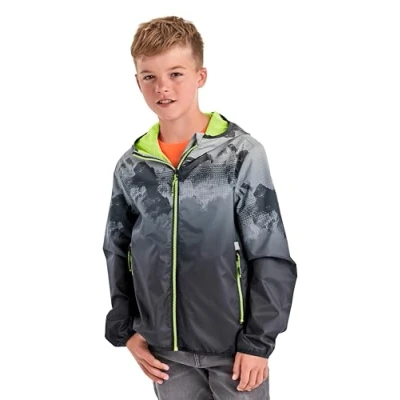 Immagine di Killtec Jungen Lyse BYS JCKT B Funktionsjacke/Regenjacke mit Kapuze, packbar, schwarz, 176