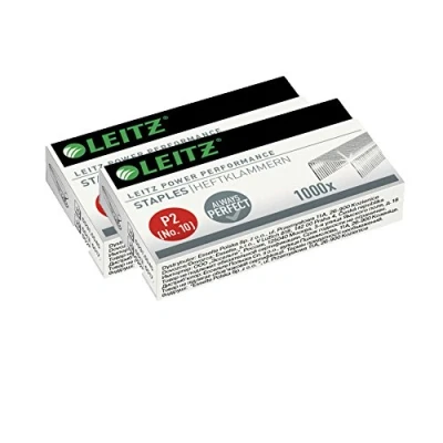 Immagine di Leitz Power Performance punti metallici P2 (n. 10), zincati, confezione da 1000 (2x, No10)