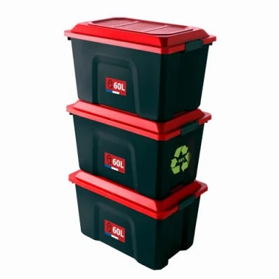 Immagine di Sundis 4552002.0 Lotto Locker Baule, Nero/Rosso, 58 x 38.5 49 cm, 3 unità