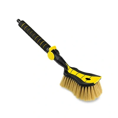 Immagine di ToM PaR Washing Brush I Water Car Wash with Connection Quick Release for The Valve Soft, Fine And Delicate Bristles Comfortable Handle Length 54 cm Yellow
