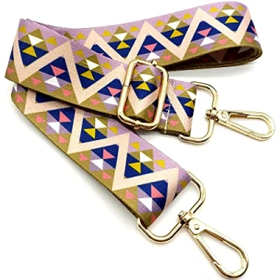 Immagine di Tracolla per Borse Donna Colorato Cinghia Della Borsa Larga, Regolabile con Gold Moschettone, Durevole Crossbody Borsa, Borsetta, Chitarra DIY Spalla Accessori Ragazze, 01