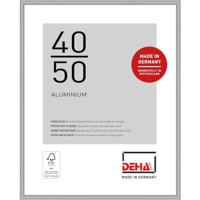 Immagine di DEHA Design cornice in alluminio Boston, 40x50 cm, Argento opaco