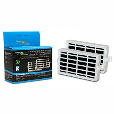 Immagine di FilterLogic Pacco da 2 Filtro antibatterico per frigorifero Whirlpool, Indesit, KitchenAid, Hotpoint compatibile con Microban ANT001, ANT 001, ANTF MIC, 481248048172 Sistema di protezione aria