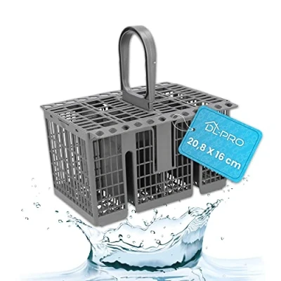 Immagine di DL pro Cestino per posate lavastoviglie universale, 20,8 x 16 cm, adatto molte comuni come Whirlpool Bauknecht Indesit Hotpoint, design robusto, ideale pulite