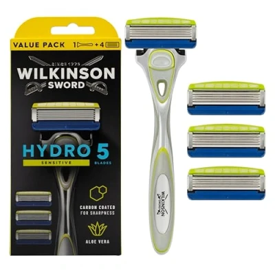 Immagine di Wilkinson Sword Hydro5 Skin Protection Sensitive Confezione speciale con 1 manico e 4 lame di ricarica