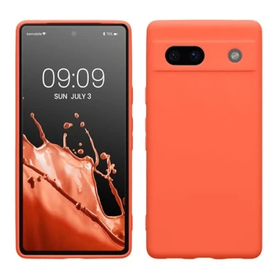 Immagine di kwmobile Custodia Compatibile con Google Pixel 7a Cover Back Case per Smartphone in Silicone TPU Protezione Gommata corallo vivo