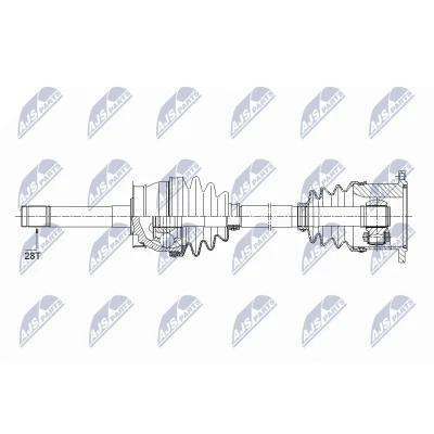 Immagine di NTY NPW NS 086 Albero motore / Semiasse Assale anteriore Dx, Sx 522 NISSAN: Pick Up