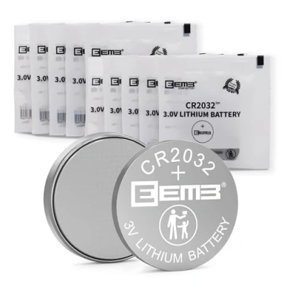 Immagine di EEMB 10 PACK CR2032 Batteria 3V al litio a bottone moneta 2032 DL2032 ECR2032 LM2032 per telecomandi orologi calcolatrici campanelli dispositivi medici schede madri di computer