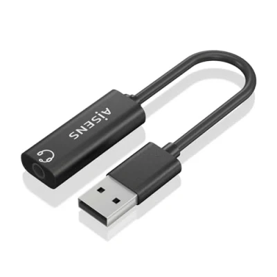 Immagine di Convertitore Isolanti USB a Audio 48KHZ A/M JACK 3,5/H nero 10 cm