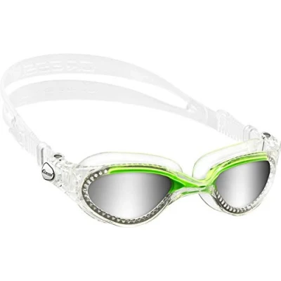 Immagine di Cressi Flash, Occhialini Nuoto a Oculari Separati Infrangibili Antiappannamento, AntiGraffio, Anti UV Unisex Adulto, Trasparente/Verde/Lenti Specchiate, Taglia Unica