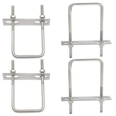 Immagine di CEEYSEE Set di 4 viti a U M6, 50 x 100 mm, staffa in acciaio inox 304, per il fissaggio tubi, veicoli, navi, ponti, tunnel (U/M6 mm)