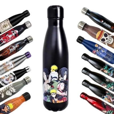 Immagine di Hômadict ISOTHERME NARUTO Borraccia in acciaio inox riutilizzabile con personaggi Konoha, mantiene caldo e freddo 12 ore, per sport, viaggi, quotidiani, 500 ml, BPA free, licenza ufficiale