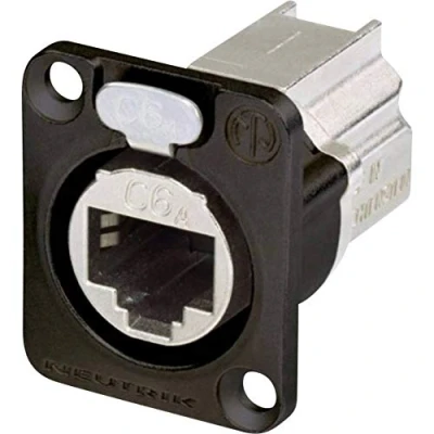 Immagine di Neutrik NE8FDX P6 B Connettore per dati RJ45 etherCON Serie D Presa dritta Poli: 8P8C Nero 1 pz.