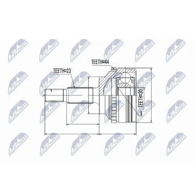 Immagine di NTY NPZ RE 020 Kit Giunto Omocinetico lato ruota RENAULT: Kangoo I, Scénic 1, I Express