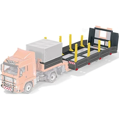 Immagine di SIKU 6714, Piattaforma Per rimorchio a pianale ribassato Control, 1:32, Plastica, Nero, Montanti, e telone inclusi, il set Control: Autocarro MAN con
