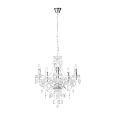 Immagine di Lampadario &#039;Merida&#039; dimmerabile colore Trasparente, ad es. Soggiorno &amp; Sala da pranzo (5 luci, E14) di Lindby lampada a sospensione, sistema lampadario,