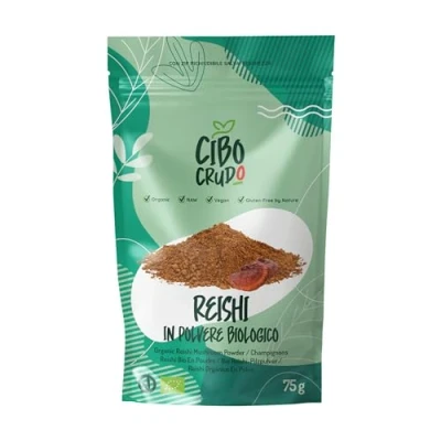 Immagine di Reishi Ganoderma Lucidum Puro e Bio in Polvere 75g. Fungo Biologico Essiccato al Sole Macinato a Basse Temperature. Funghi medicinali Fonte di Antiossidanti, Cinese