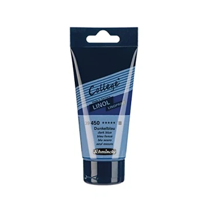 Immagine di Schmincke College® Linol, blu scuro, tubetto da 75 ml, 39450013, inchiostro per linoleografia qualità studio artisti, a base d’acqua, quasi inodore, resistente alla luce, stampa uniforme
